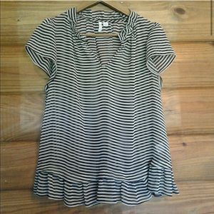 Black Striped Sheer Blouse